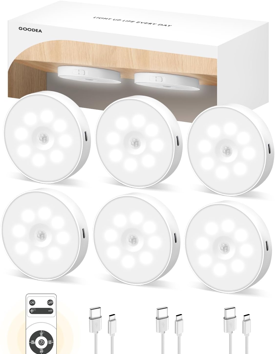 REBYIPO® Motion Sensor Lights【Wireless, motion-activated lighting. Perfect for hallways, closets, stairs. Designed for convenience and safety】