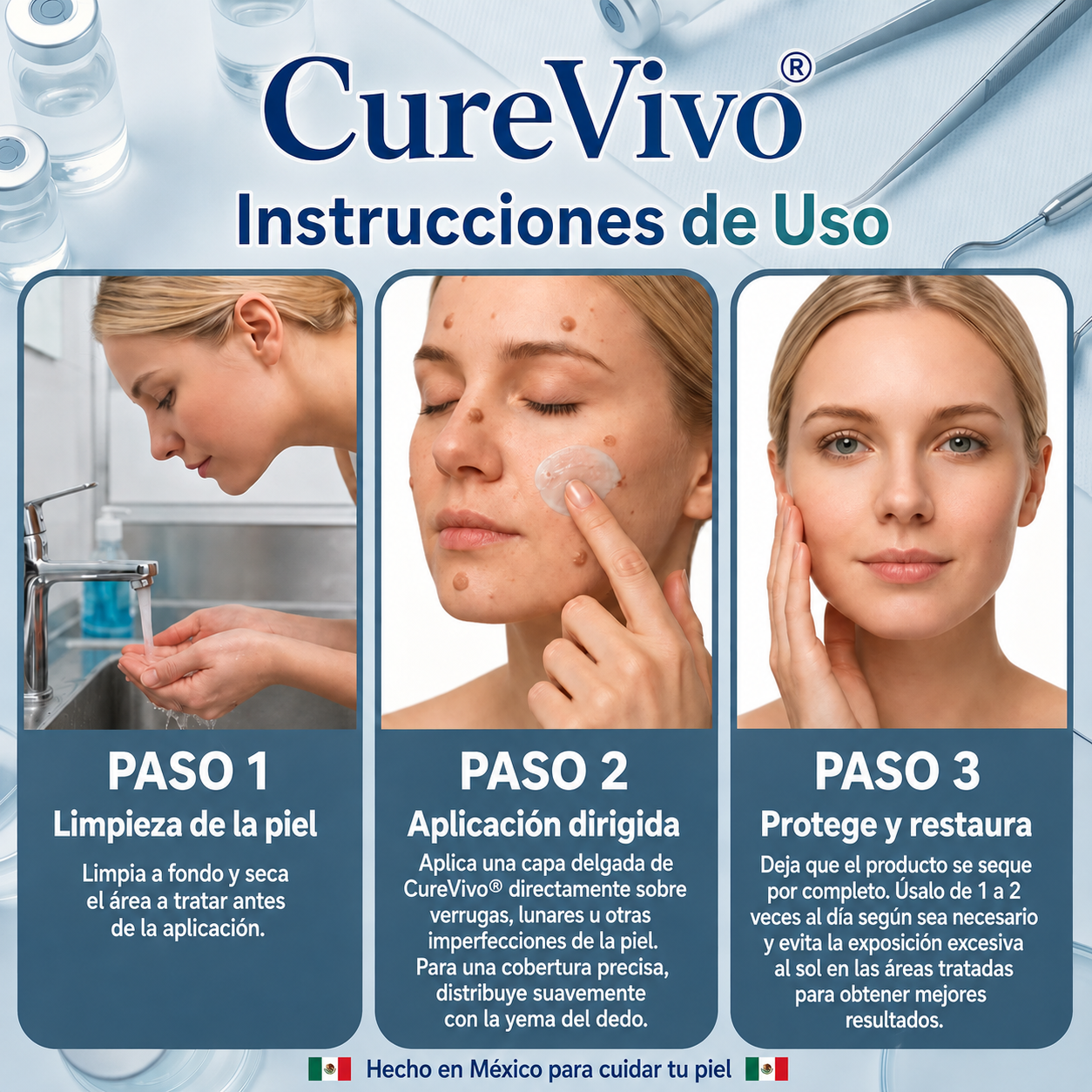 🥑1️⃣ CureVivo® Crema de 7 Días para Acrocordones y Manchas (Fórmula sin dolor · Sin cicatrices)
