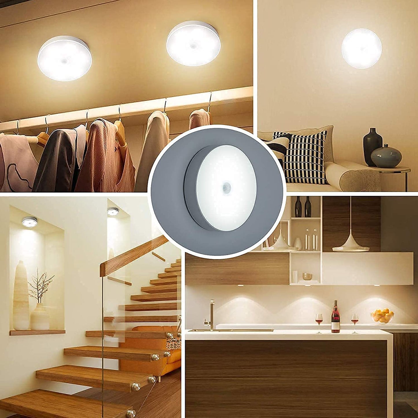 REBYIPO® Motion Sensor Lights【Wireless, motion-activated lighting. Perfect for hallways, closets, stairs. Designed for convenience and safety】