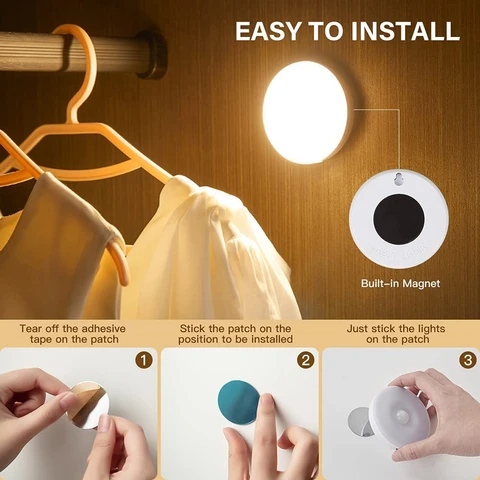 REBYIPO® Motion Sensor Lights【Wireless, motion-activated lighting. Perfect for hallways, closets, stairs. Designed for convenience and safety】